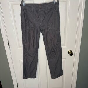 L.L. Bean Rare Mens Gray Canvas Heavy Duty Pants Style # 285620 Size 34L 32W GUC